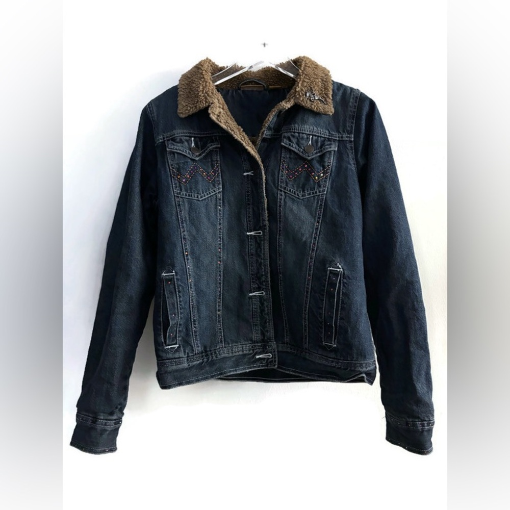 Vintage Wrangler Denim Coat with bling size Medium